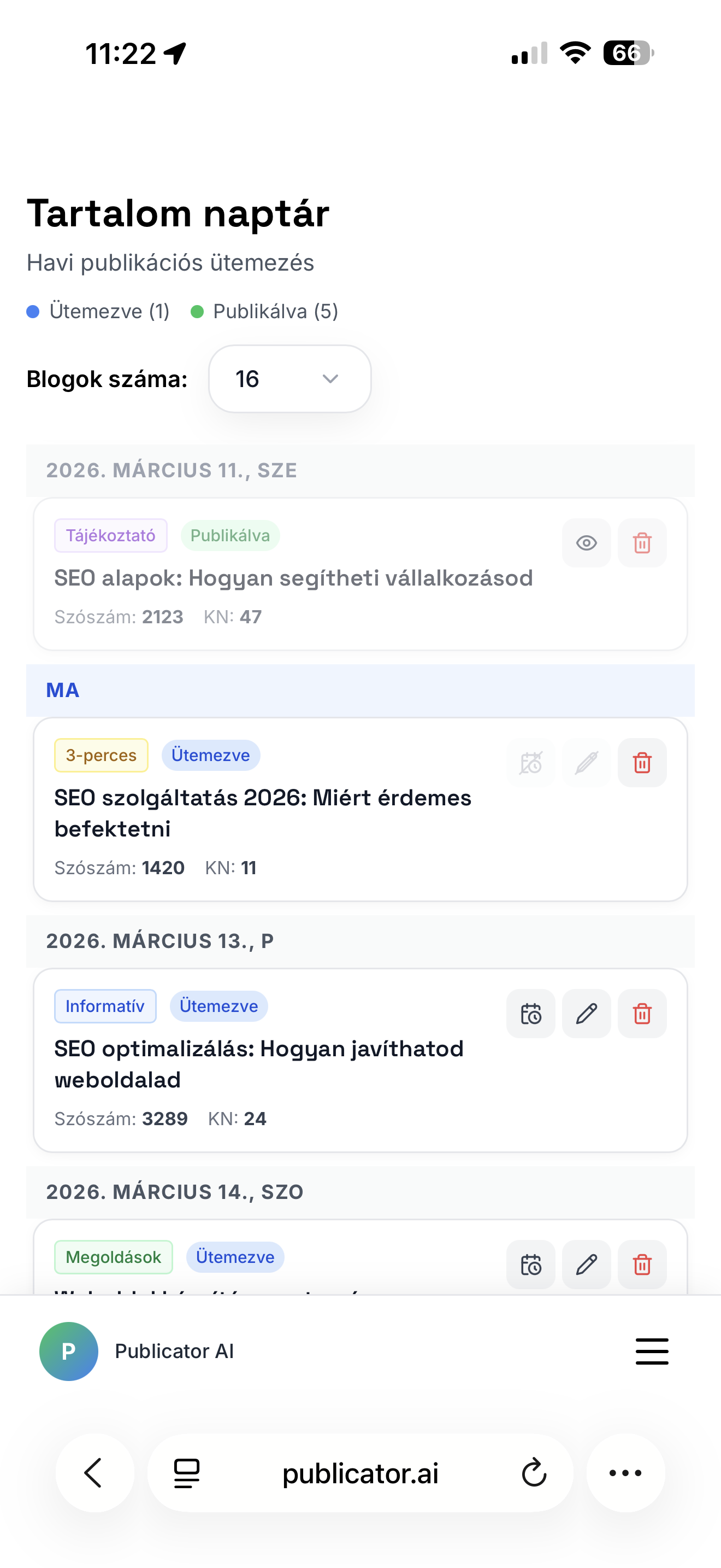 Publicator AI mobil app